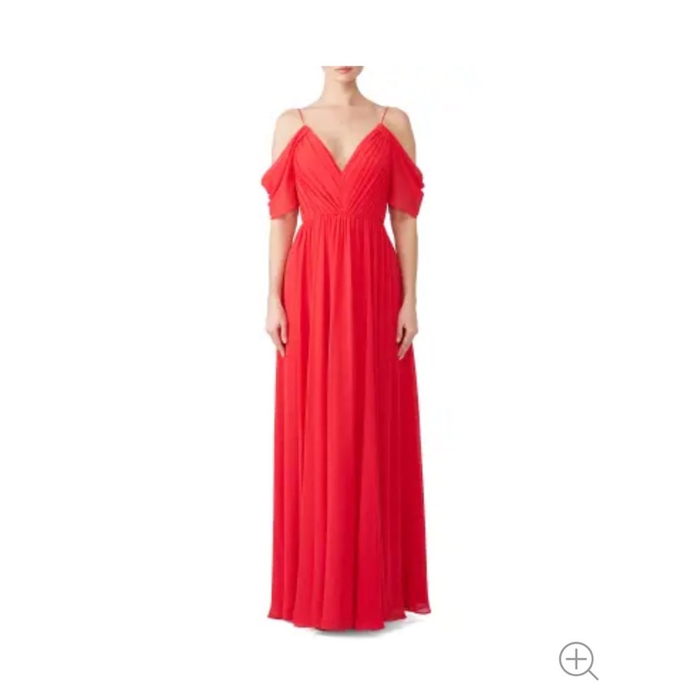 EUC Red cold shoulder gown freshly dry cleaned!